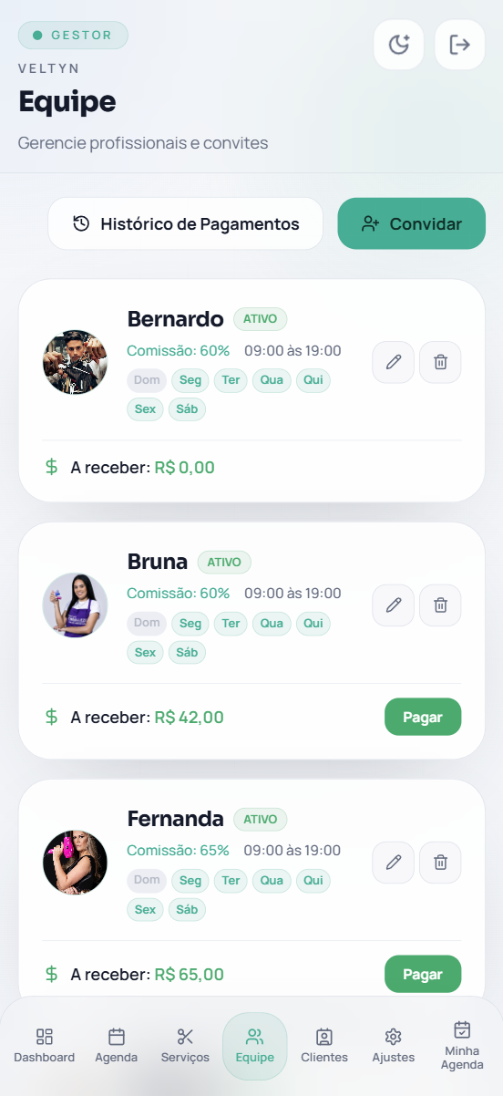 Gestão de Equipe Veltyn
